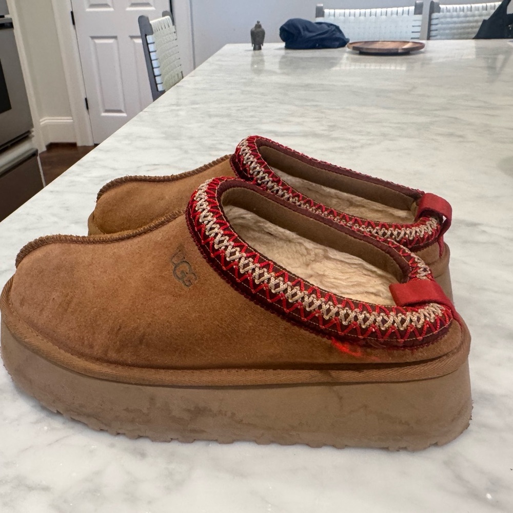 UGG Brown and Red Mules